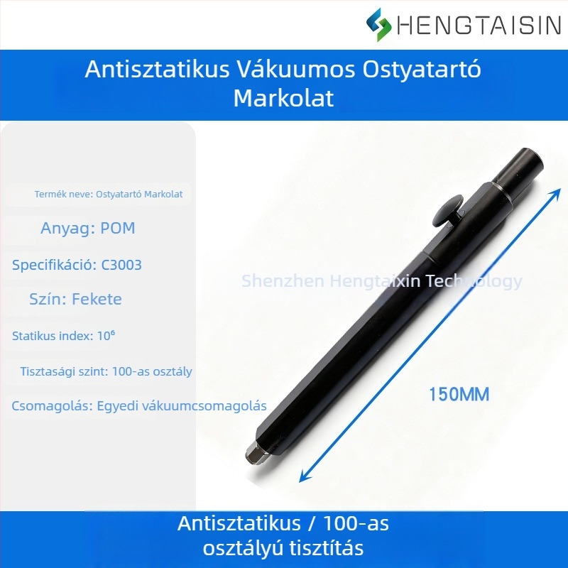 Waferekhez vákuum toll, POM anyag, anti‑statikus, sav- és lúgálló, modell C3001, Ø12 mm