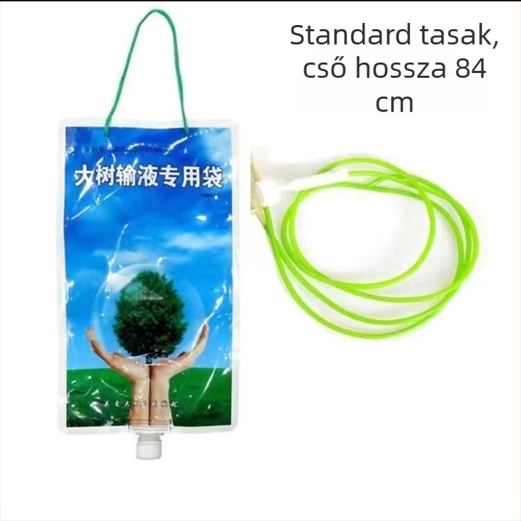Nagy méretű fainfúziós tasak tápanyag-oldattal, infúziós cső és csepegtető öntöző tasak átültetéshez