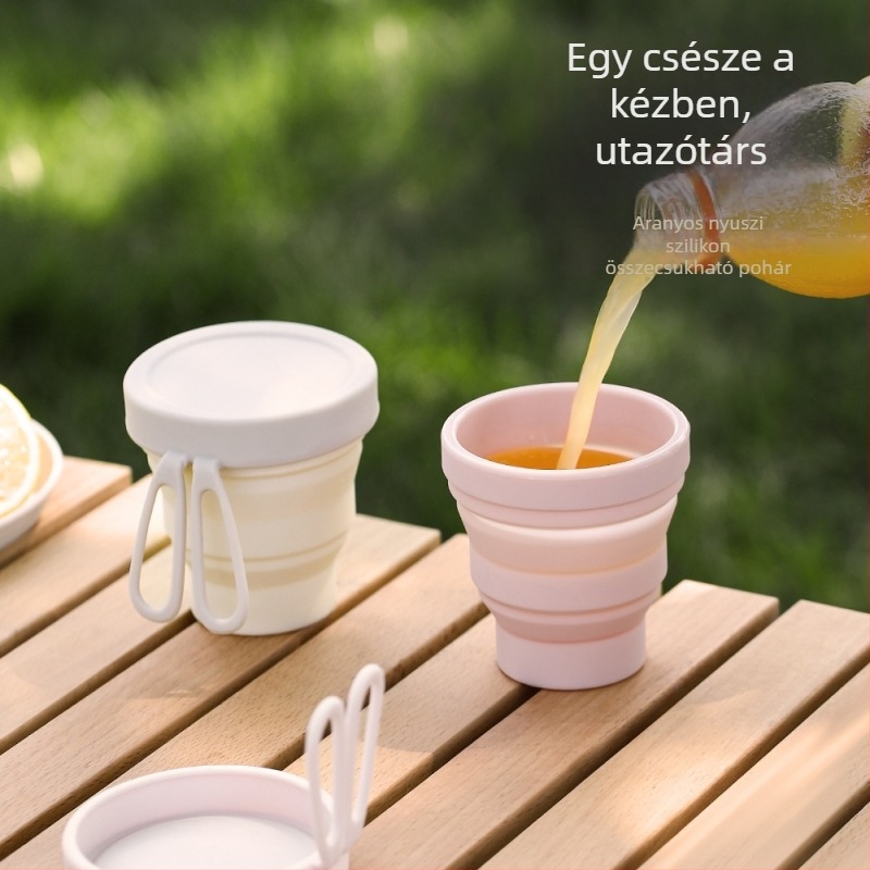 FaSoLa hordozható szilikon pohár — összecsukható ivó pohár szabadtéri utazásokhoz, szájöblítő pohár és fogkefés pohár