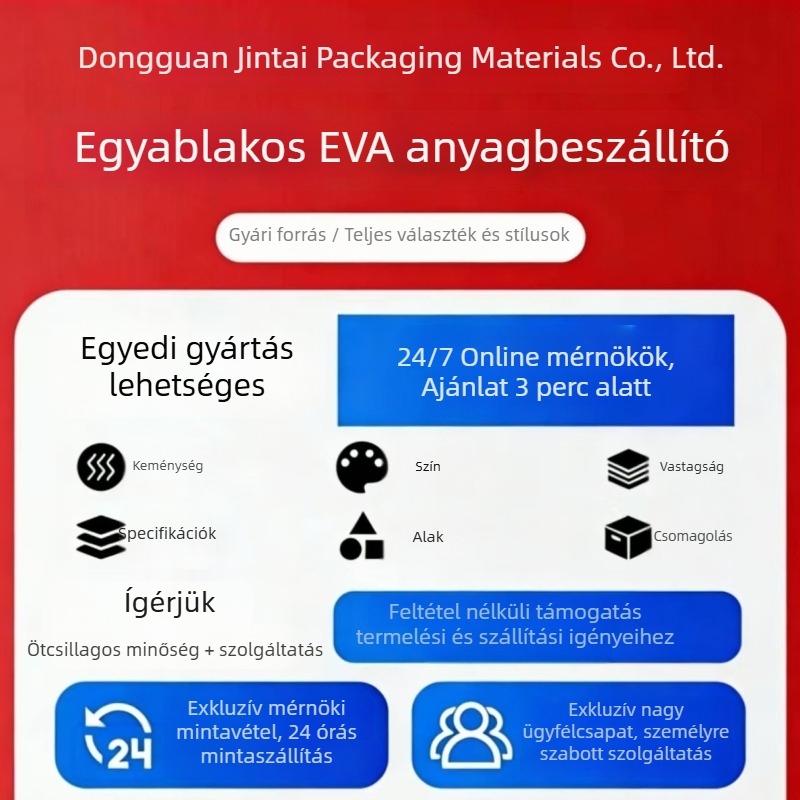 Nagy sűrűségű EVA hab anyagú belső párna, faragott kivitel, tűzálló és antistatikus, ütéscsillapító habsáv