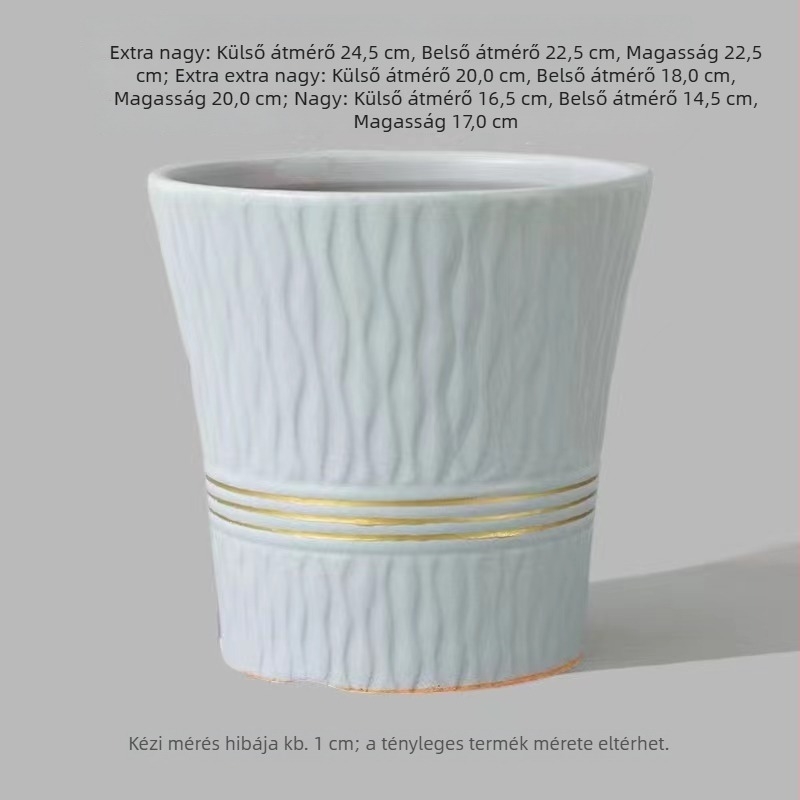 Beltéri kerámia virágtartó, nagy átmérőjű, skandináv stílusú, extra nagy