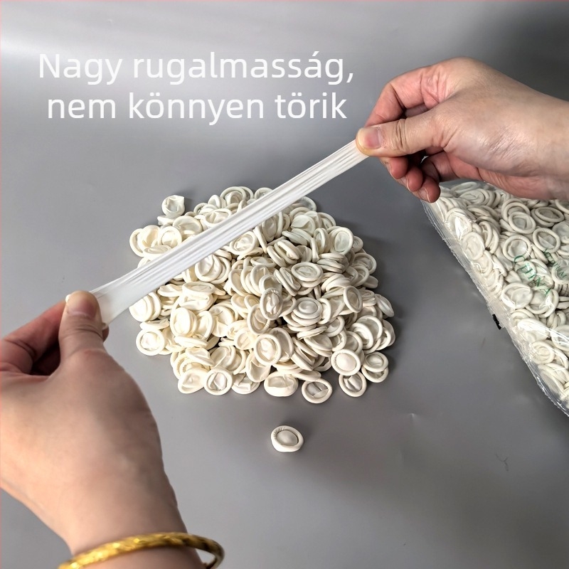 Antisztatikus, egyszer használatos latex ujjsapkák, krémfehér, univerzális méret, kopásálló, csúszásmentes, vastagított gumi, hímzéshez és szépségszalonokhoz