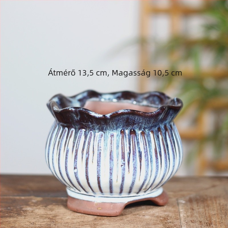 Nagy kerámia virágtartó asztali használatra, orchideákhoz és pozsgásokhoz, otthoni balkon díszítéséhez