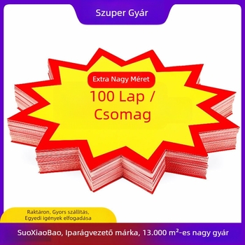 Nagy fehér papíralapú árcímke szupermarkethez, promóciós kedvezmény címke