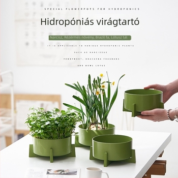 Hidroponikus növénytartó edény gyantából narciszok, pénzfa, vízi liliom és lotusz számára