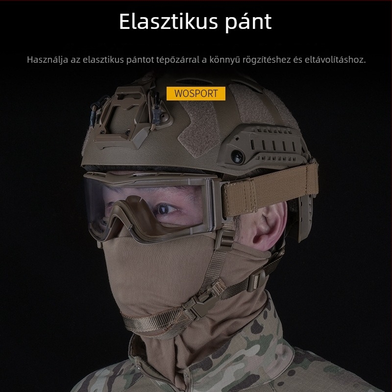 WOSPORT W810 taktikai védőszemüveg kerékpározáshoz, több viselet mód, sisakkal kompatibilis