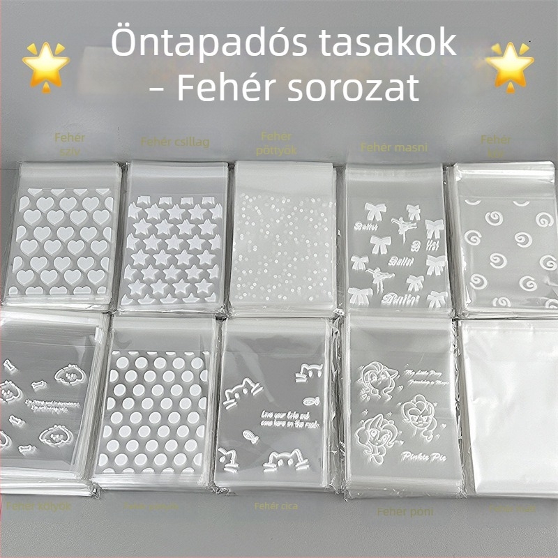 Önzáró, átlátszó OPP zacskók kis kártyákhoz, ékszer- és kártyacsomagoláshoz, Instagram-stílus