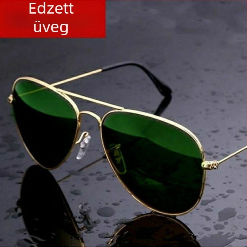 Uniszex napszemüveg edzett üveglencsékkel, modern dizájn, UV védelem, vezetéshez