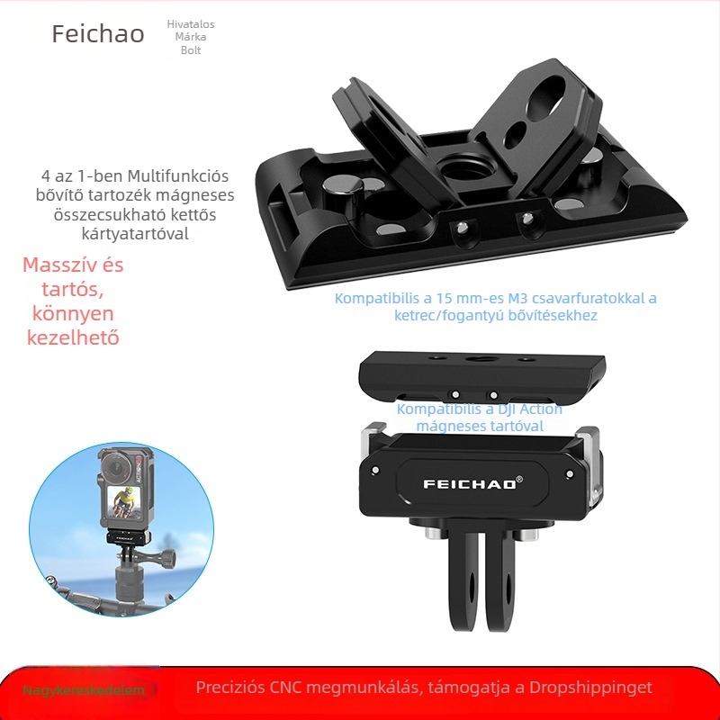 Feichao 4 az 1-ben mágneses adapter DJI Osmo 360 panorámás kamerához gyorskioldó lemezzel, 1/4-inch