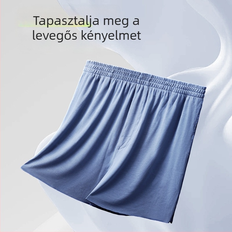 Férfi modal szabadidőshortok, középtalpas, légáteresztő, bőrbarát, egyszínű
