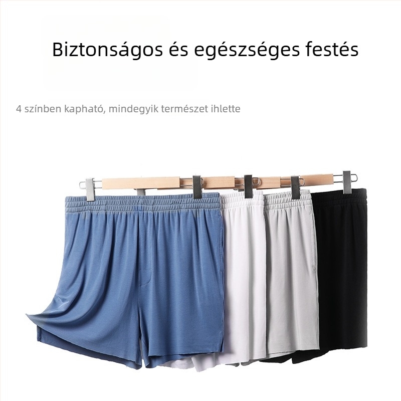 Férfi modal szabadidőshortok, középtalpas, légáteresztő, bőrbarát, egyszínű
