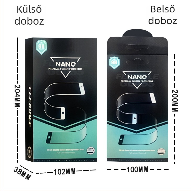 Raktáron: új 10‑in‑1 edzett fóliás csomagoló doboz mobiltelefonokhoz, semleges márka, 10 darab egy nagy dobozban