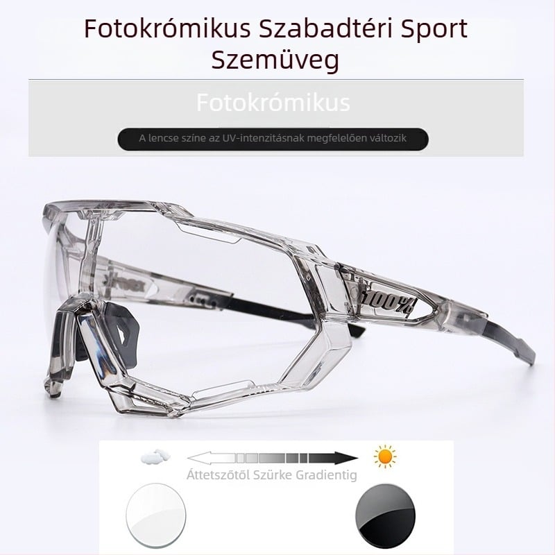 Nappal- és éjszakai váltakozó színű kerékpáros szemüveg, szélálló, teljes keret, uniszex, modell Q1, dioptriával kompatibilis