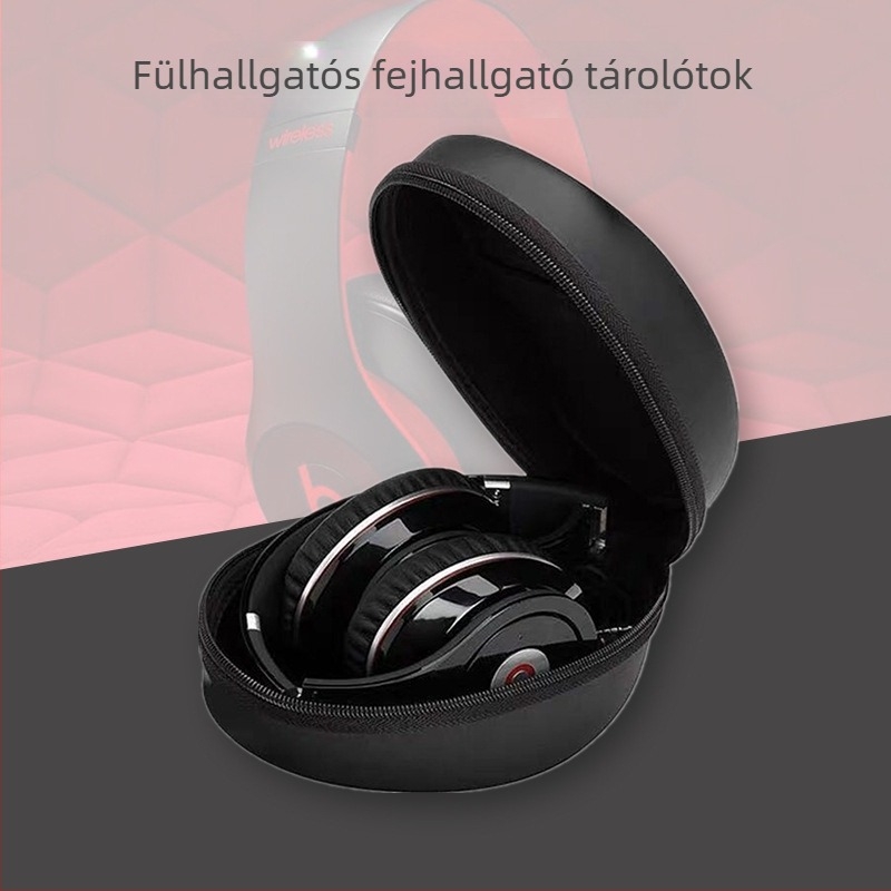 EVA tároló tok Bluetooth fejhallgatóhoz – fejre szerelhető, ütésálló és nyomásálló, hordozható csomagoló doboz