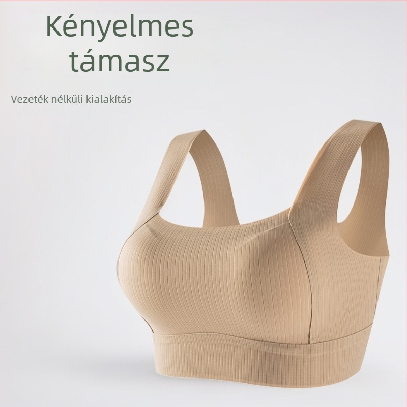 Varrás nélküli hátsó melltartó nőknek fix kosárral, vezeték nélküli, támogató és megereszkedés elleni, kényelmes mellény-stílusú