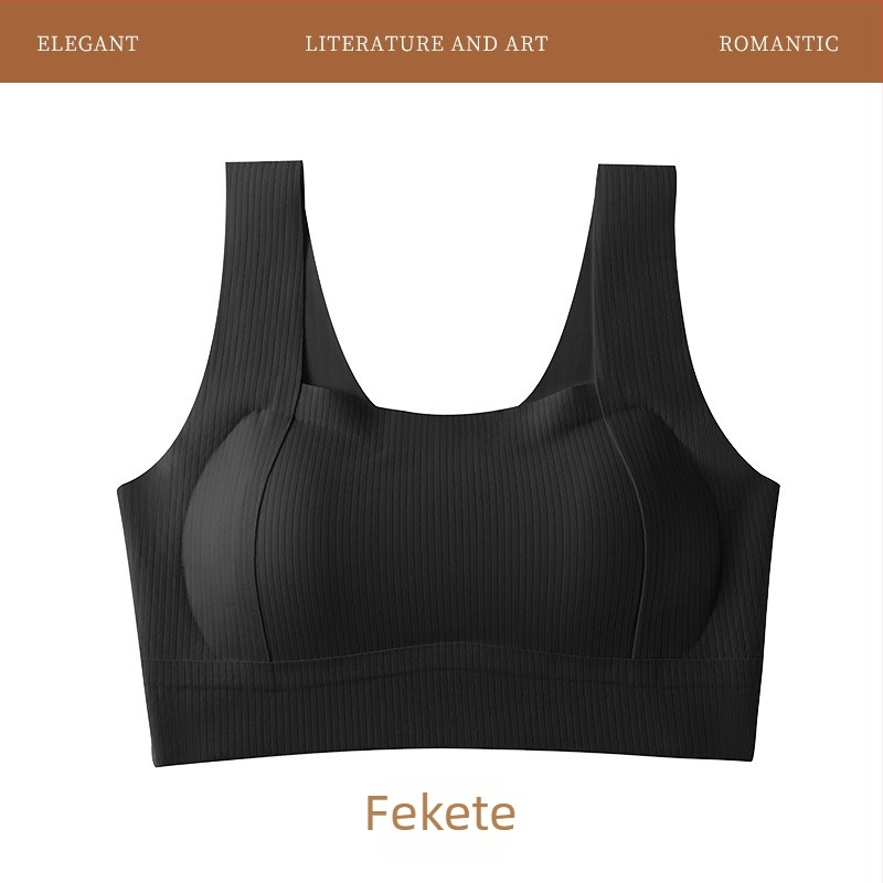 Varrás nélküli hátsó melltartó nőknek fix kosárral, vezeték nélküli, támogató és megereszkedés elleni, kényelmes mellény-stílusú
