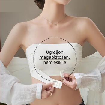 Női strapless formázó melltartó, anti-slip, vékony formázó kosár, levehető vállpántok, elöl záródó, elegáns hátsó vonal