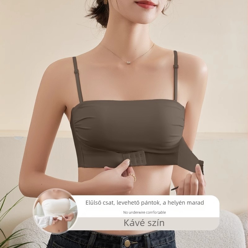 Női strapless formázó melltartó, anti-slip, vékony formázó kosár, levehető vállpántok, elöl záródó, elegáns hátsó vonal
