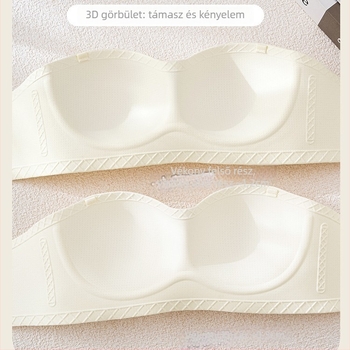 Nélkül vállpántos melltartó kis mellemhez, push-up, csúszásmentes, láthatatlan a ruhák alatt, 3/4 kosár, pamut