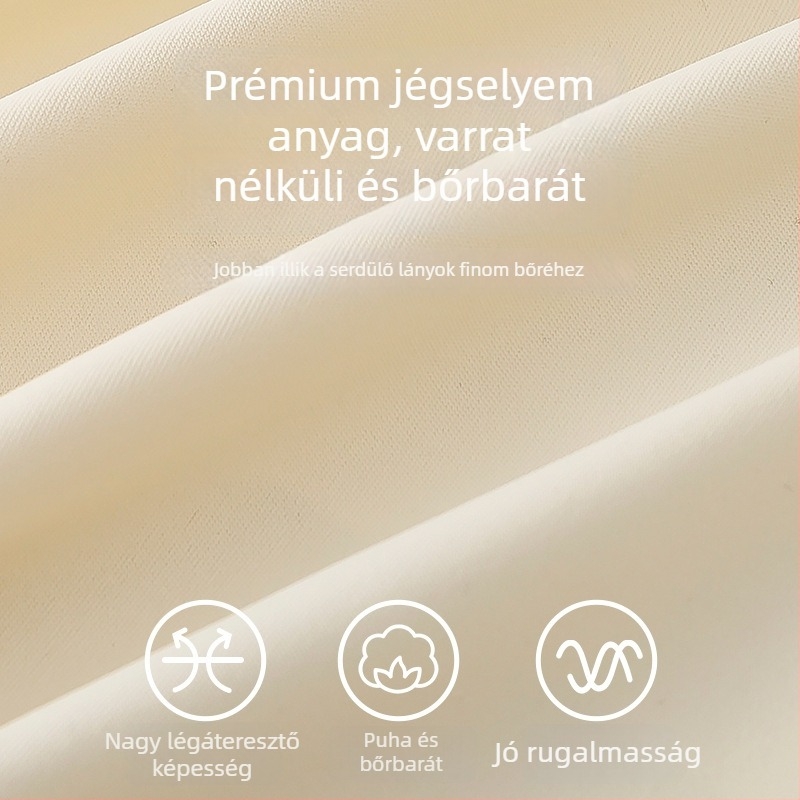Lányok fejlődési fehérneműje, teljes kosár, rögzített széles vállpántok, hullámos szegély, bőrbarát, láthatatlan