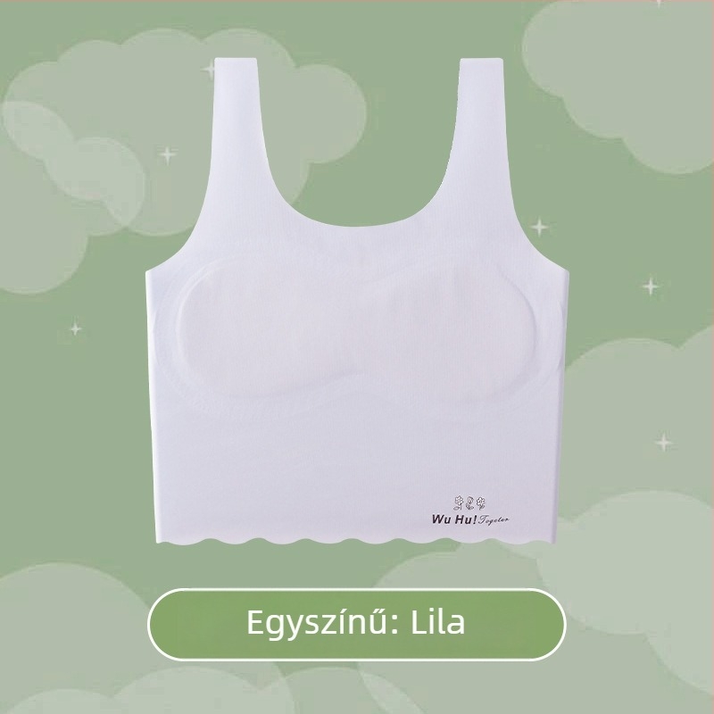 Lányok fejlődési fehérneműje, teljes kosár, rögzített széles vállpántok, hullámos szegély, bőrbarát, láthatatlan