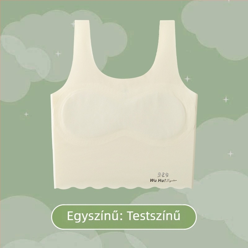 Lányok fejlődési fehérneműje, teljes kosár, rögzített széles vállpántok, hullámos szegély, bőrbarát, láthatatlan