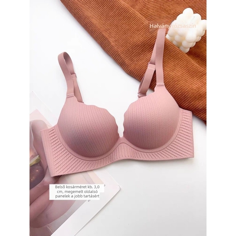 Varrás nélküli push-up fehérnemű szett kismellű nőknek, 3/4 kosár, vastagabb kosár