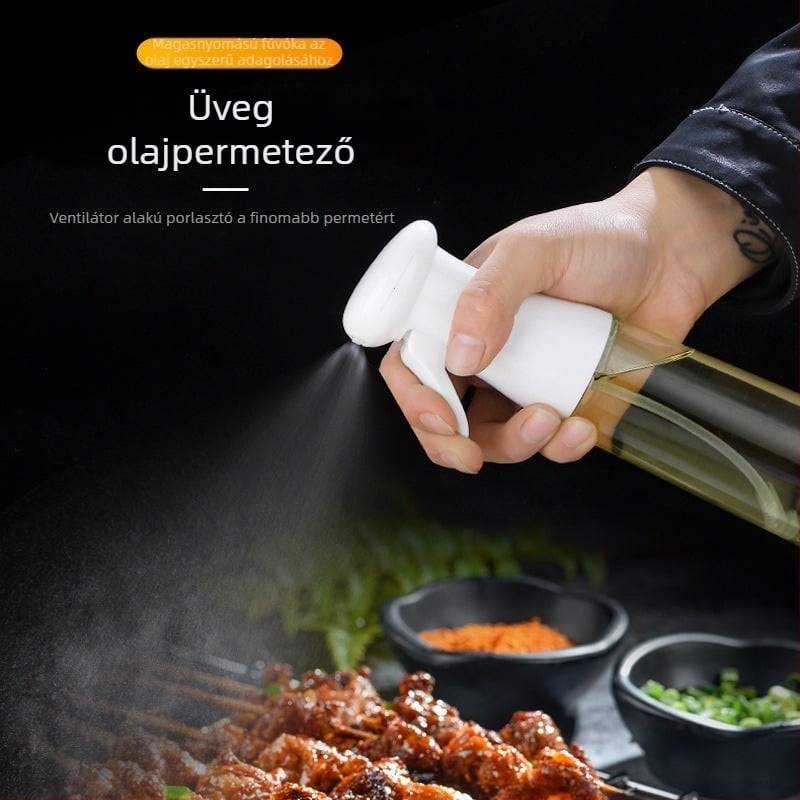 Üveg olajtartó adagoló, pontos dózis, átlátszó kivitel, nyomófedél