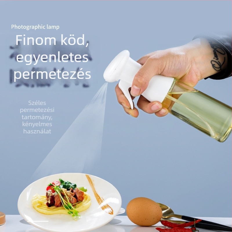 Üveg olajtartó adagoló, pontos dózis, átlátszó kivitel, nyomófedél
