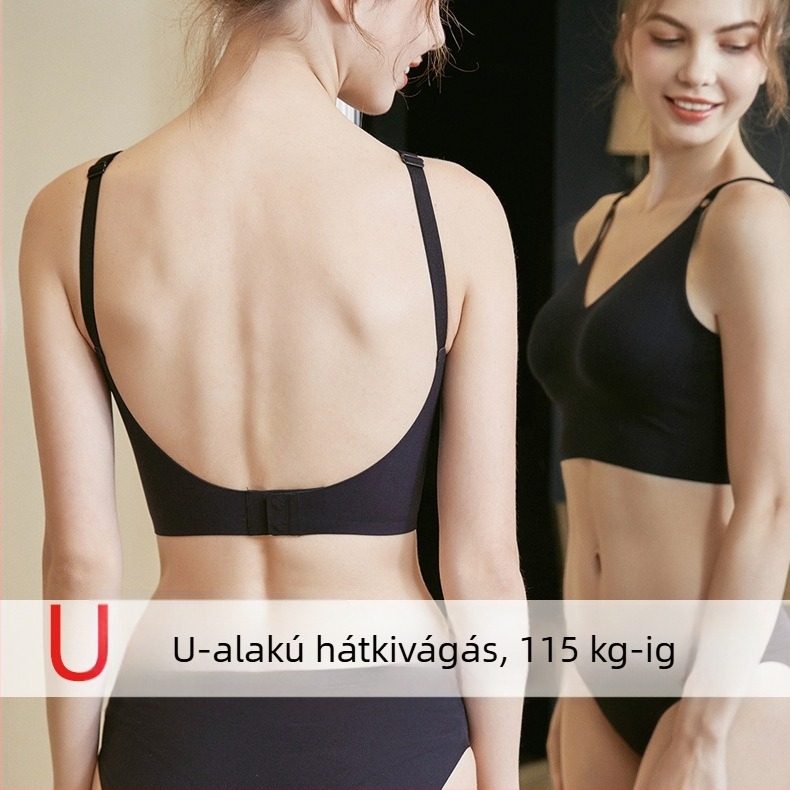 Drót nélküli melltartó U-back, egyrészes, vékony kivitel, nagy méretekhez, plusz méret