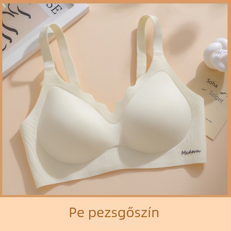 Fehér női melltartó kis mellméretű nők számára, formázó, vezeték nélküli, varrat nélküli hátsó rész