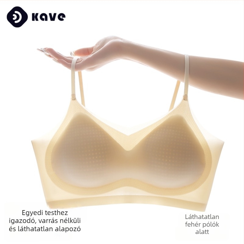 Láthatatlan, seamless push-up melltartó jégselyem anyagból, kis mellekhez, vékony vállpánttal
