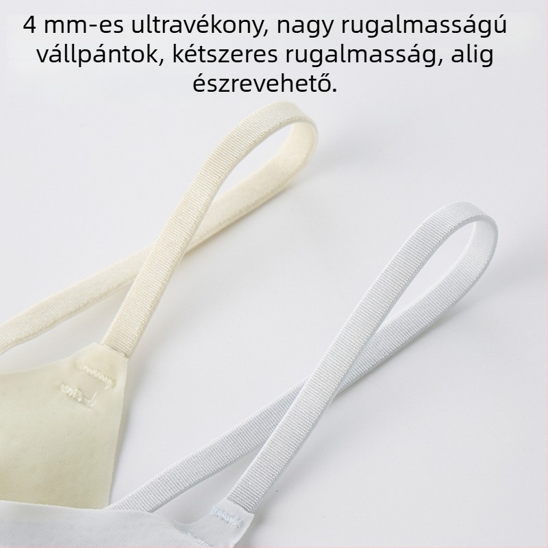 Láthatatlan, seamless push-up melltartó jégselyem anyagból, kis mellekhez, vékony vállpánttal