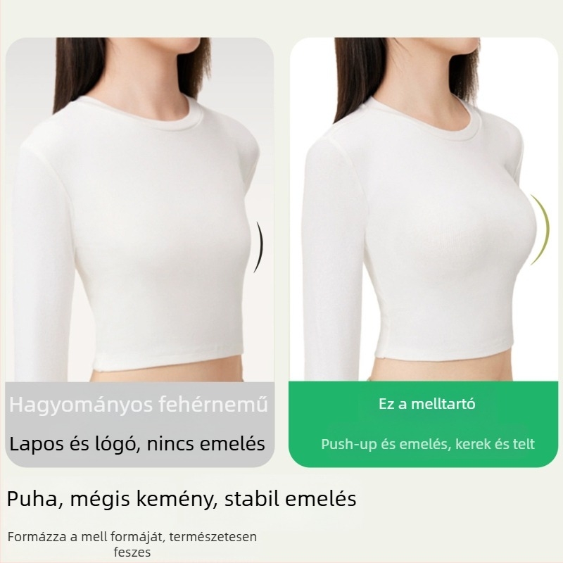 Láthatatlan, seamless push-up melltartó jégselyem anyagból, kis mellekhez, vékony vállpánttal