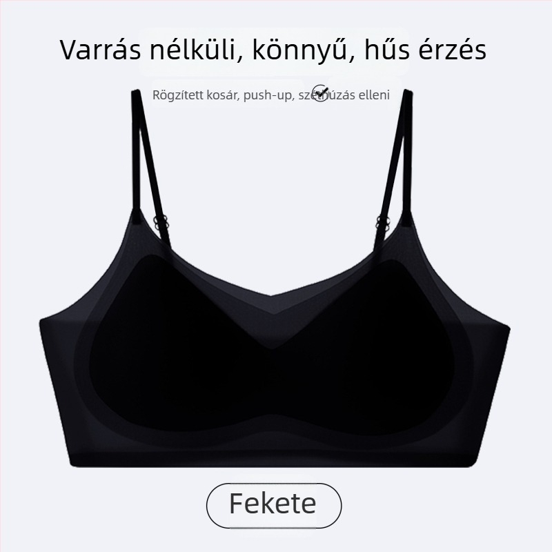 Láthatatlan, seamless push-up melltartó jégselyem anyagból, kis mellekhez, vékony vállpánttal