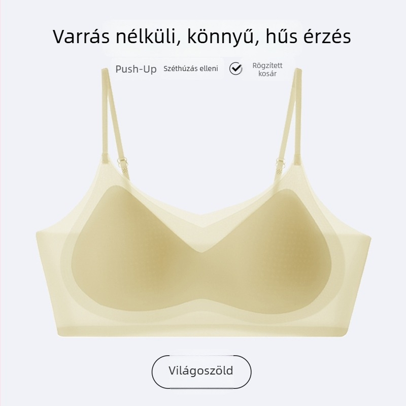Láthatatlan, seamless push-up melltartó jégselyem anyagból, kis mellekhez, vékony vállpánttal