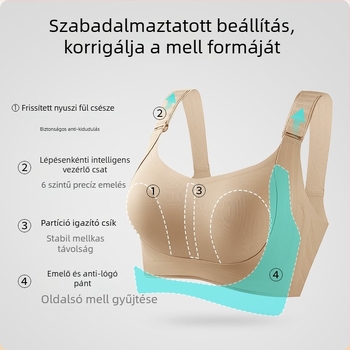 Runwei plusz méretű, seamless lift melltartó nőknek – nagy mellekhez, oldalsó formázás, lógás elleni, állítható vállpántok