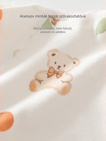 Pamutból készült babapantalon magas derekú, uniszex, 0–12 hónapos, 100% pamut, puha felület, pöttyös minta
