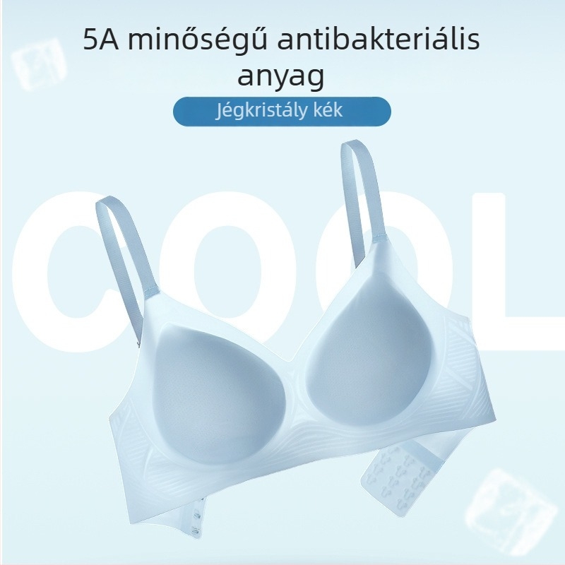 2 darabos ajándékcsomag, 5A antibakteriális, jégbőr érzetű 2.0, ultra vékony, lélegző, varrat nélküli push-up melltartó nőknek