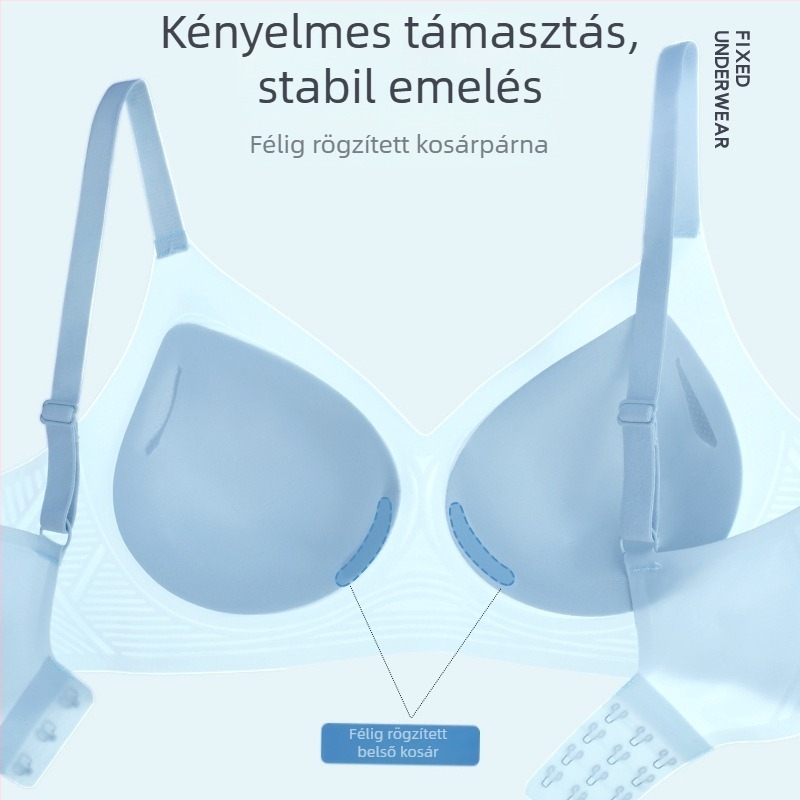 2 darabos ajándékcsomag, 5A antibakteriális, jégbőr érzetű 2.0, ultra vékony, lélegző, varrat nélküli push-up melltartó nőknek