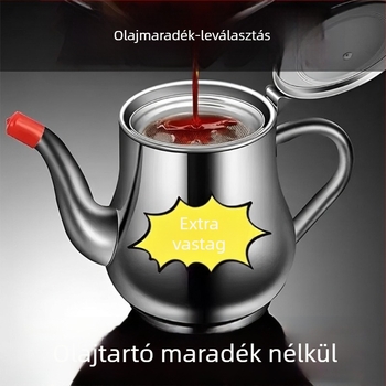 316 rozsdamentes acél olajtartó edény, élelmiszer-minőségű konyhai olajszűrő tartály üledék elválasztóval
