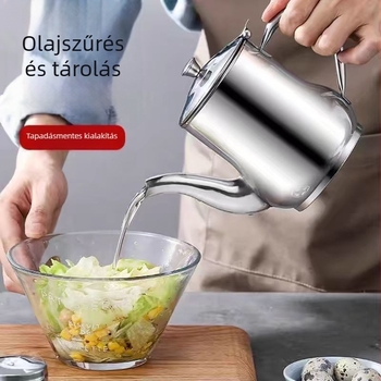 316 rozsdamentes acél olajtartó edény, élelmiszer-minőségű konyhai olajszűrő tartály üledék elválasztóval