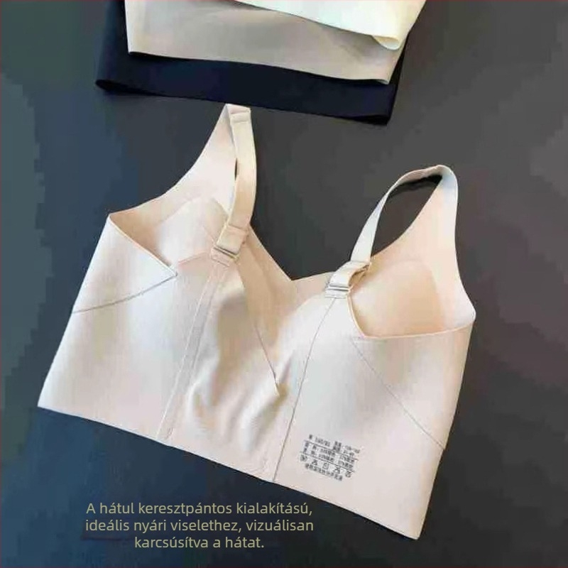 Varrás nélküli sportmelltartó keresztpados hátsó résszel és 3D vékony kosarakkal, csúszásmentes, L Brand stílus, kód H032115