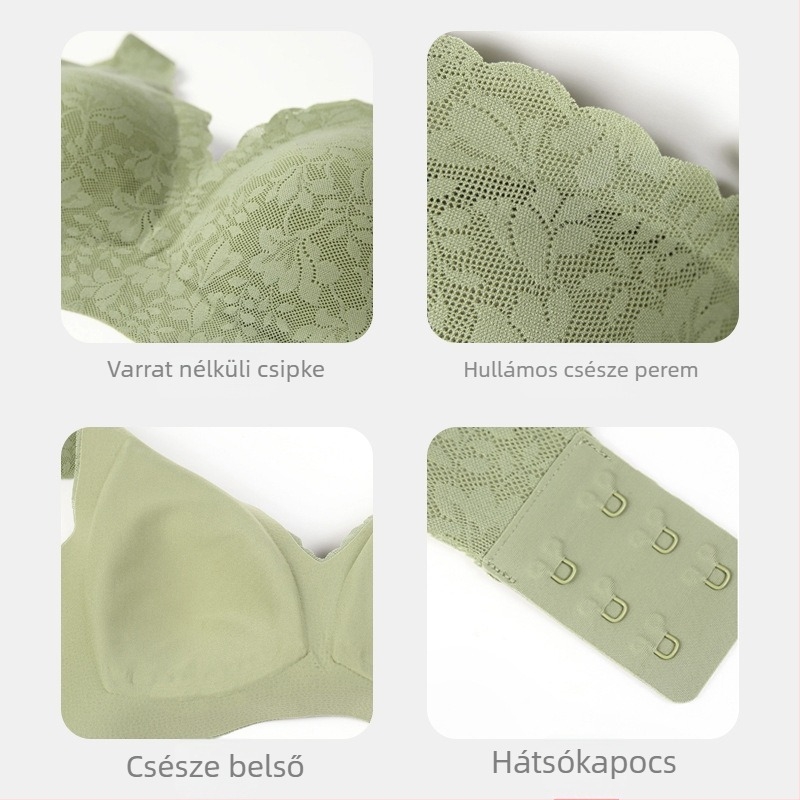 Női melltartó merevítő nélkül, vékony fazon, varrás nélküli, kis méretű mellek formázása, anti-nyúlás, oldalsó támogatás, csipkés hátsó