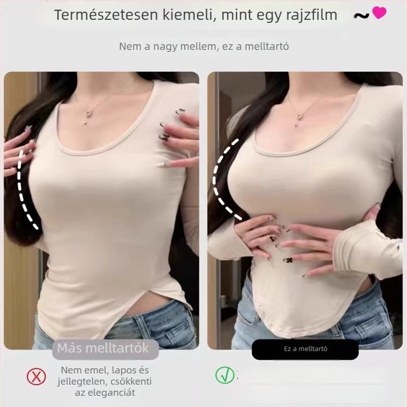 Varrás nélküli, merev melltartó kis mellekhez, egy darabból álló kosár, ¾ kosár, hátul háromsoros zárással