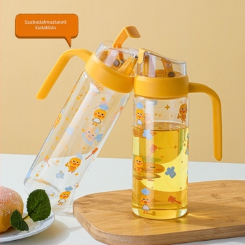 Bubble Duck üveg olajtartó kancsó automatikus nyitás-zárás, szivárgásmentes konyhai edény olajhoz és ecethez fedővel