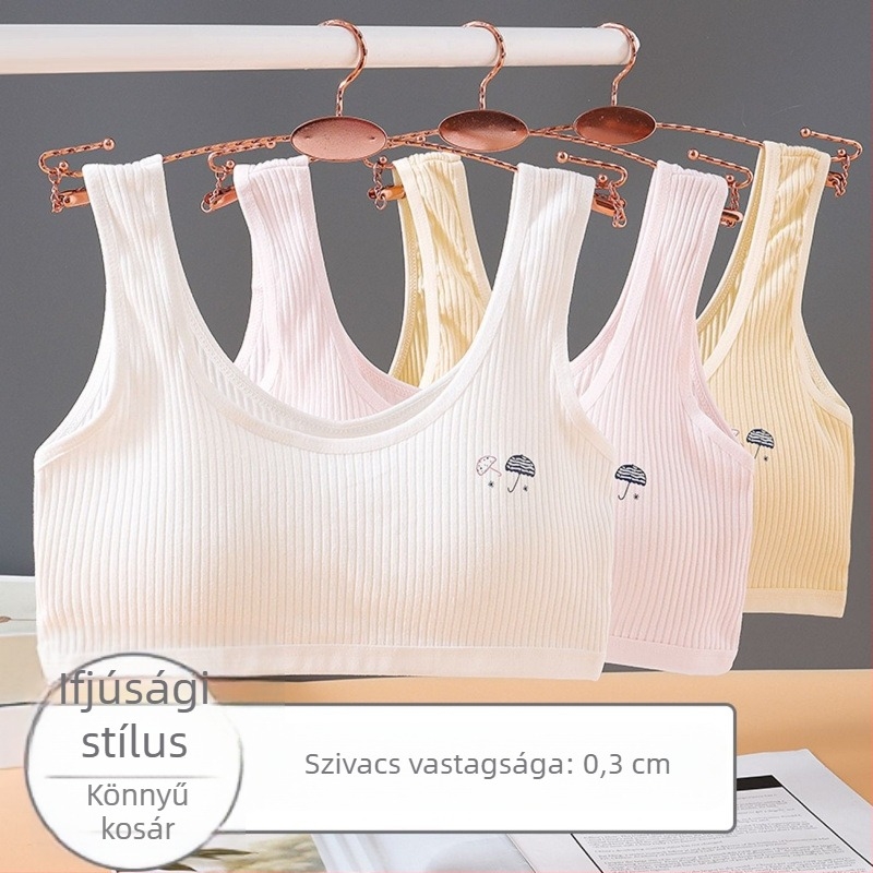 Sima pamut edzőmelltartó tinédzser lányoknak, fejlődési szakasz, 12–15 évesek