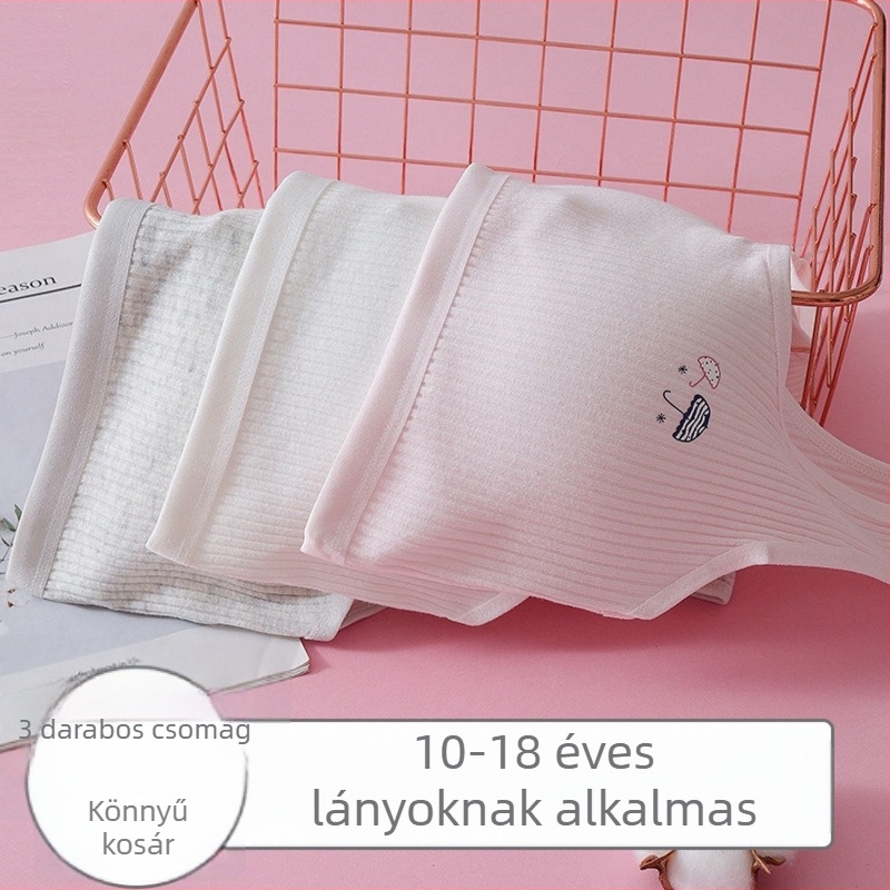 Sima pamut edzőmelltartó tinédzser lányoknak, fejlődési szakasz, 12–15 évesek