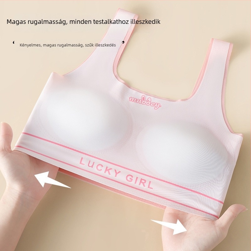 Sima varrás nélküli top lányoknak, elegáns hátsó dizájnnal, sportmelltartó diákoknak, tubus felső