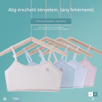Két rétegű pamut párnázott top lányoknak, kényelmes, letisztult dizájn.
